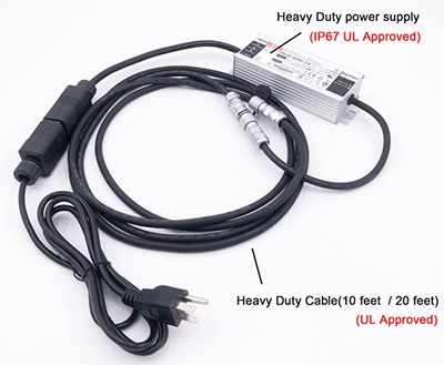 heavy duty cable and power supply